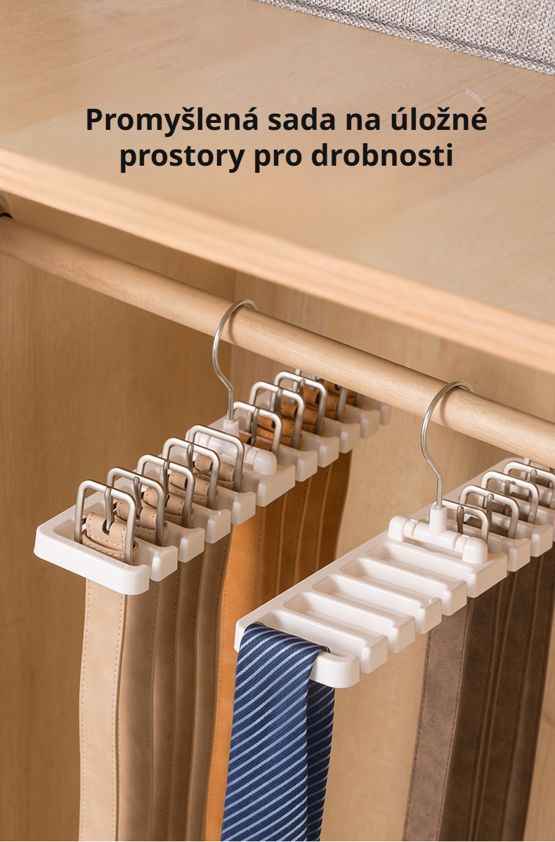 Organizér na šátky a pásky vhodný do šatny