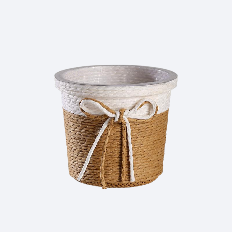 أصيص زهور من حبل ورقي