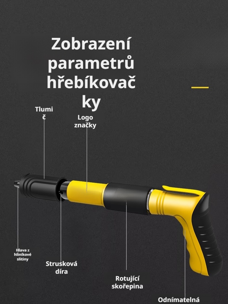 Výkonná domácí hřebíkovací pistole s nastavitelnými pěti rychlostmi