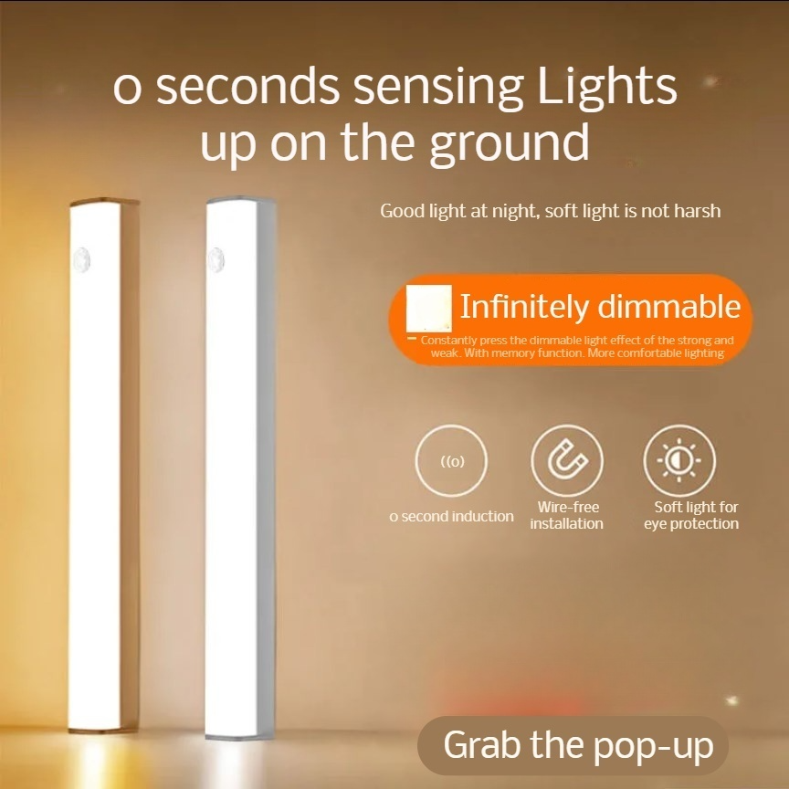 Intelligent body sensor super bright night light bedroom aisle home light cabinet automatic lighting