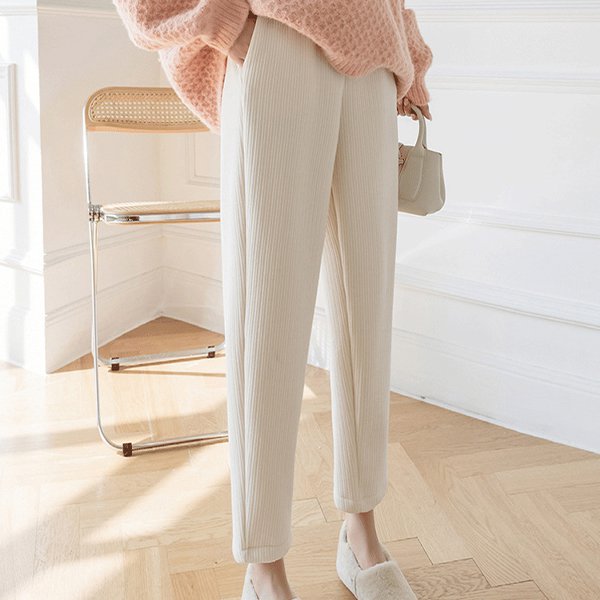 厚手レディーステーパードパンツ