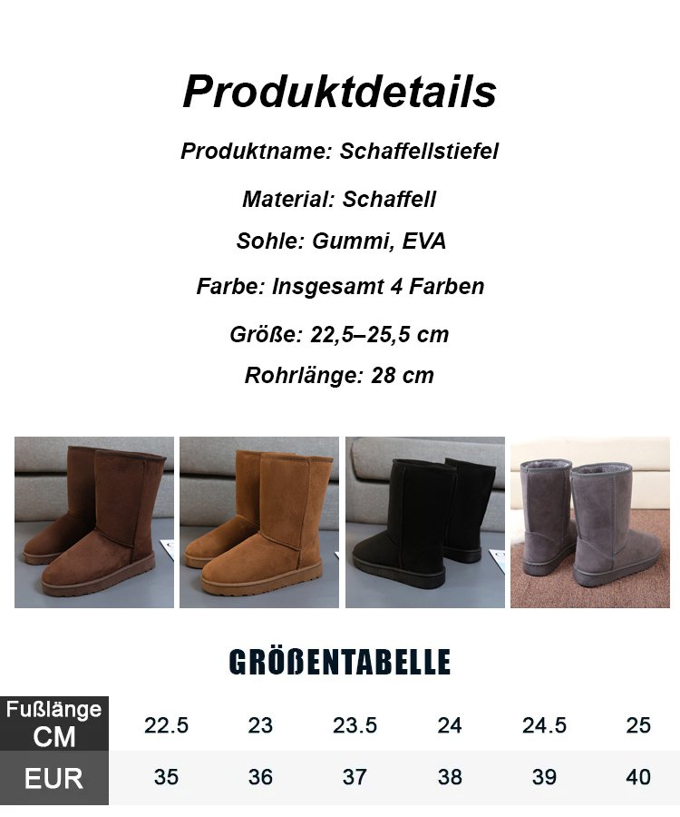 20 cm hohe, dick gefütterte, warme Schuhe