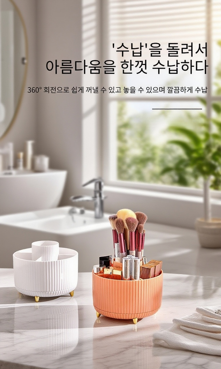 회전 테이블 브러쉬 수납통 전면 이미지