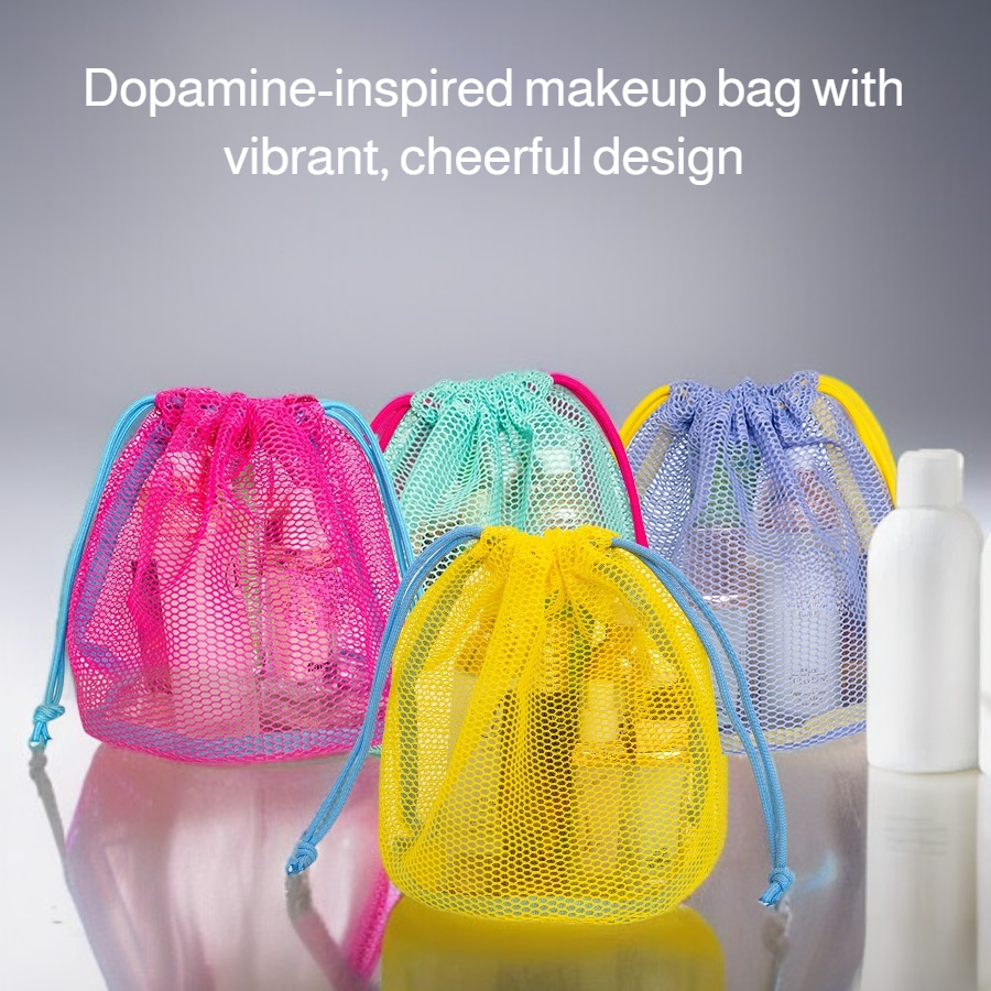 Drawstring mesh storage bag