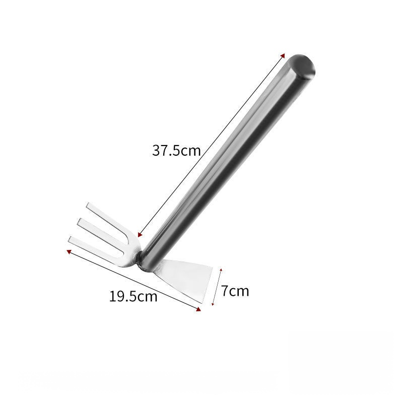 Detalle de la hoja de acero inoxidable de la azada agrícola