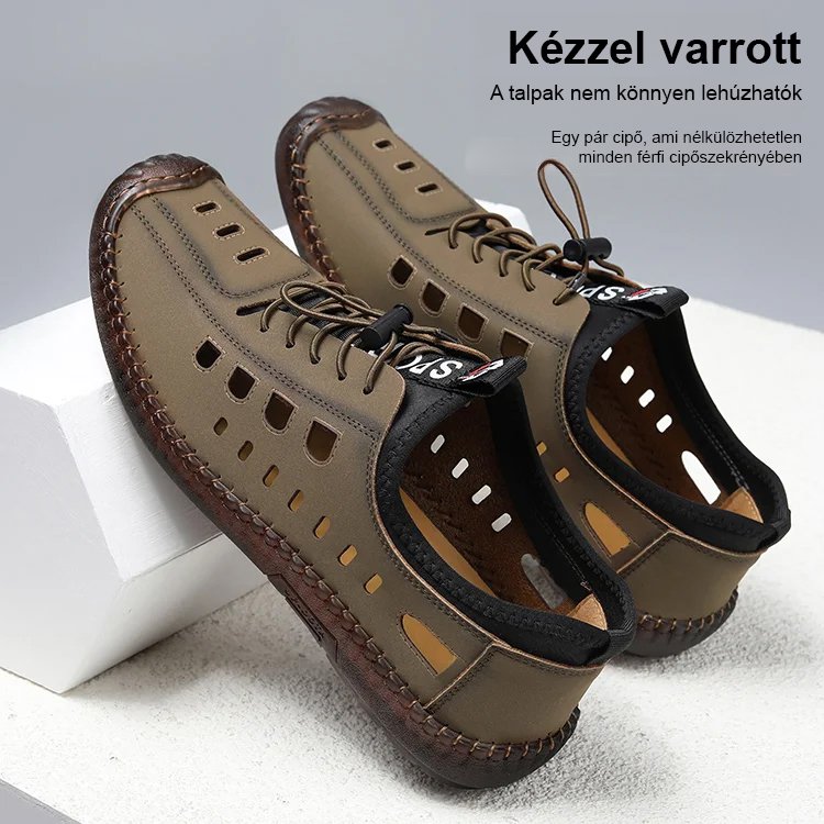 【手工打造】夏季凉鞋男牛筋底透气开车鞋