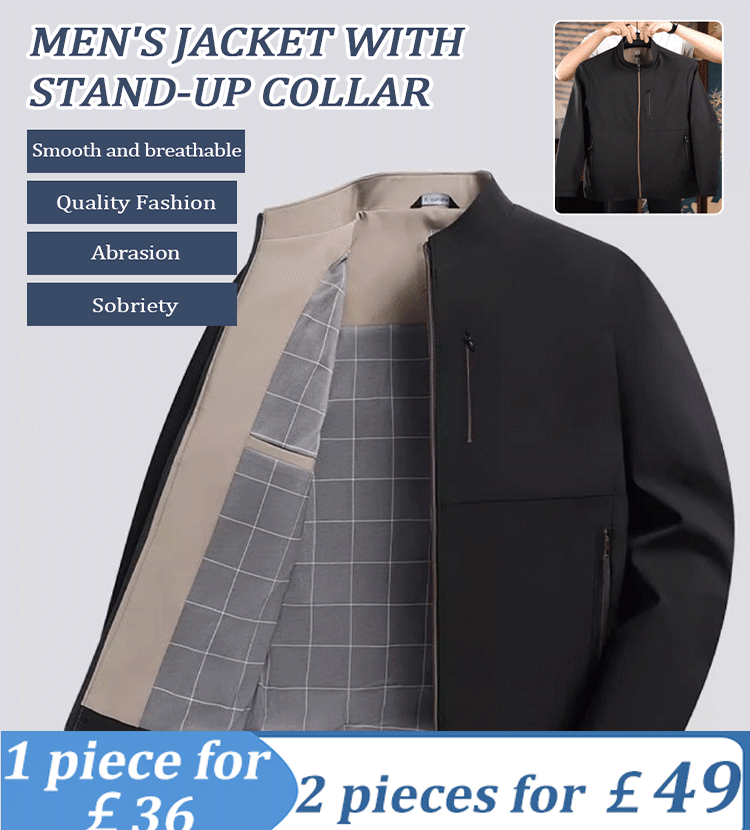 Men's Jacket with Stand up Collar