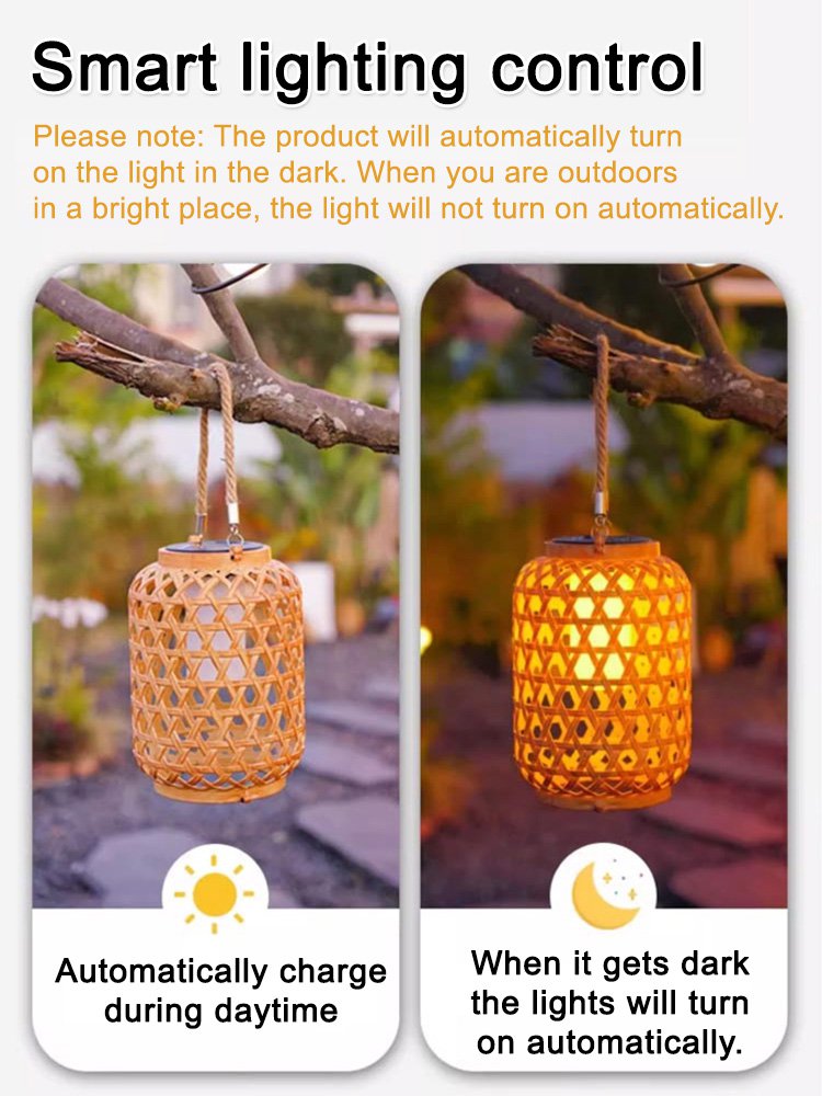 Outdoor garden hanging rattan lamp