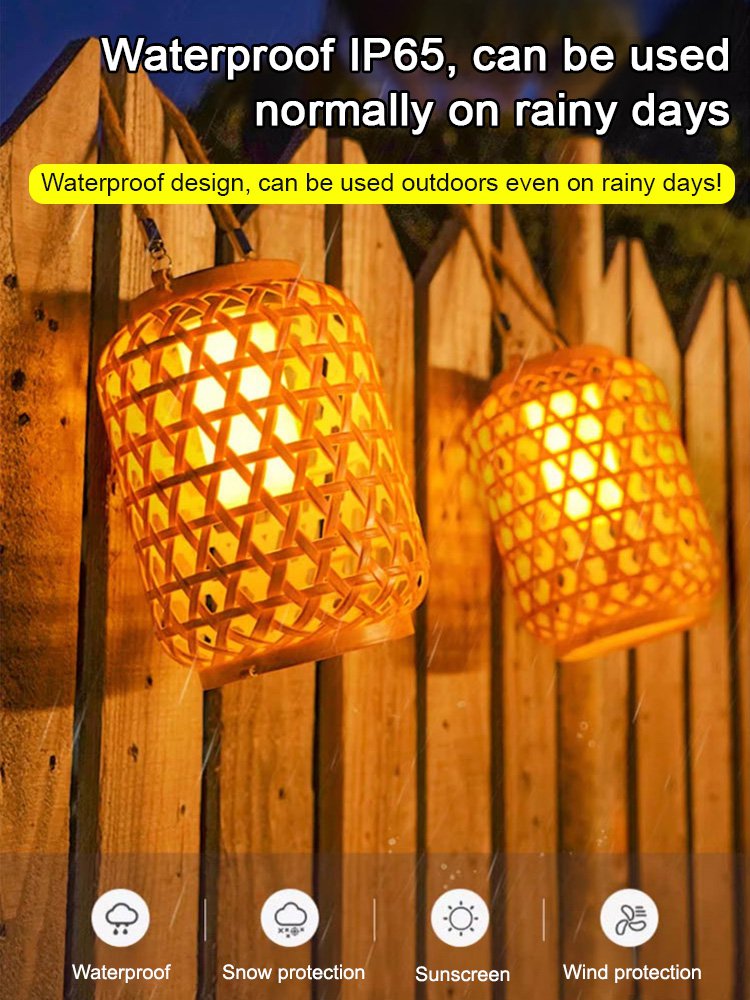 Outdoor garden hanging rattan lamp