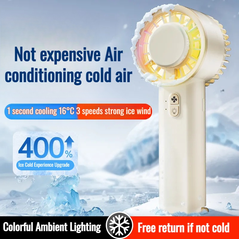 Student Mini Portable Desktop Fan Turbo Handheld Fan Walking Ambient Light Small Fan