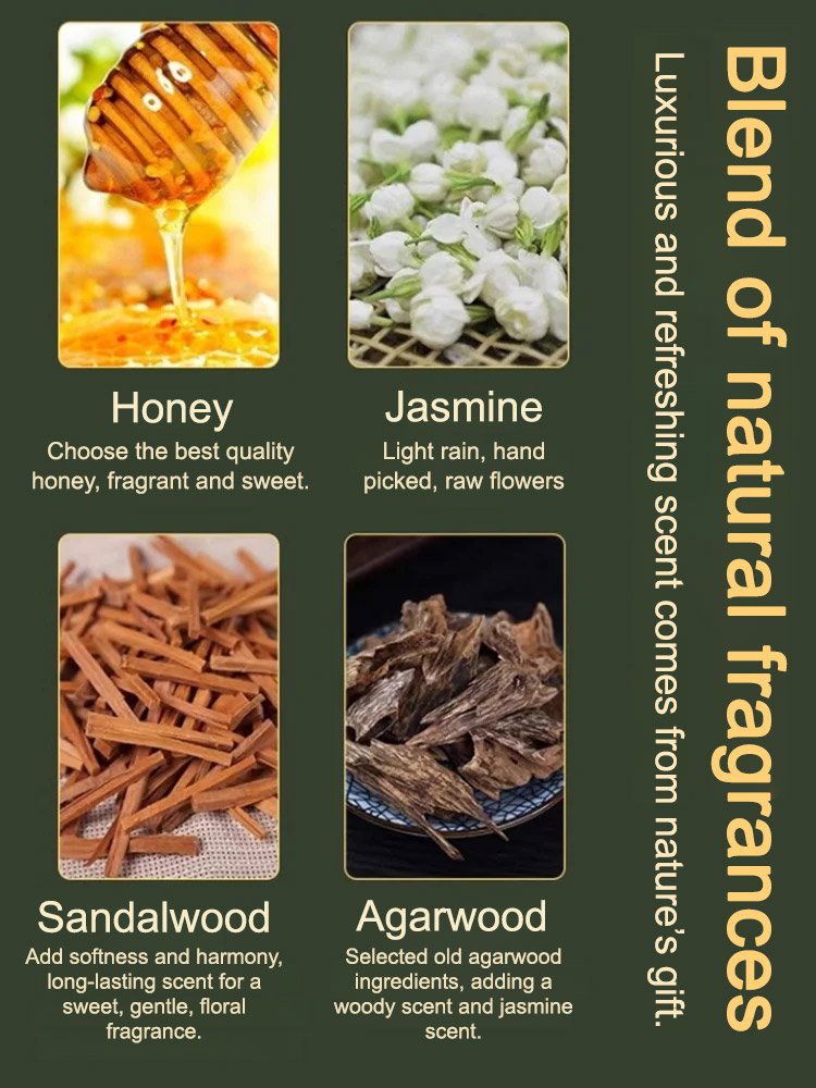 Natural sandalwood incense coils come with an incense burner.