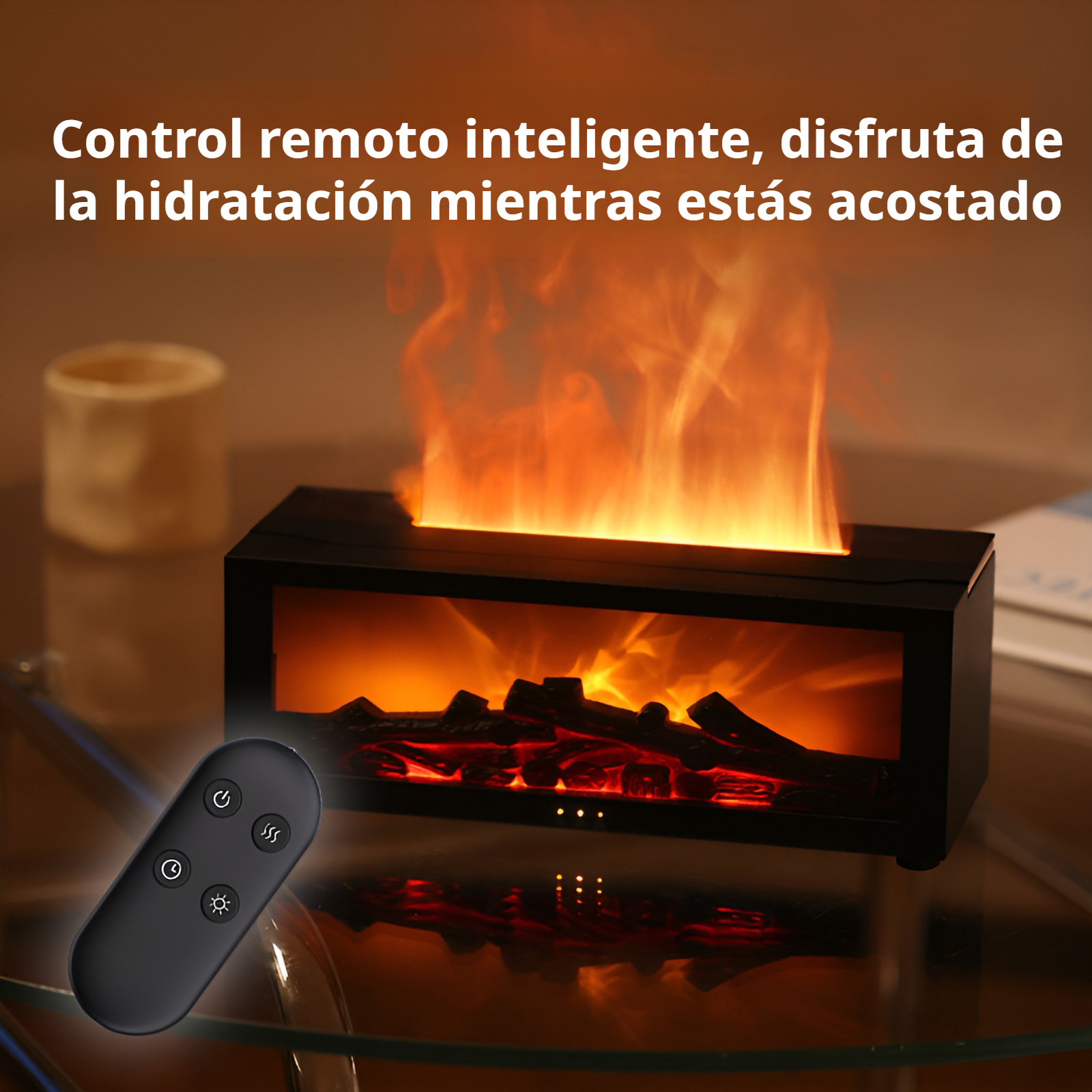 Humidificador creativo con aromaterapia de llama de chimenea de simulación genial de escritorio JMY