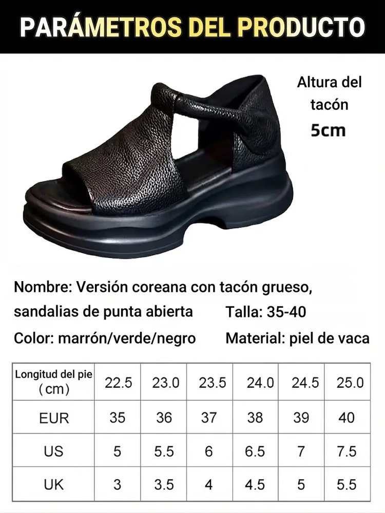 Sandalias de cuña estilo coreano con punta abierta, a la moda