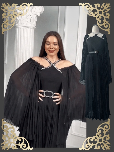 الفستان الراقي المزين بالماس المتلألئ (يجعلك محط أنظار الحفل)