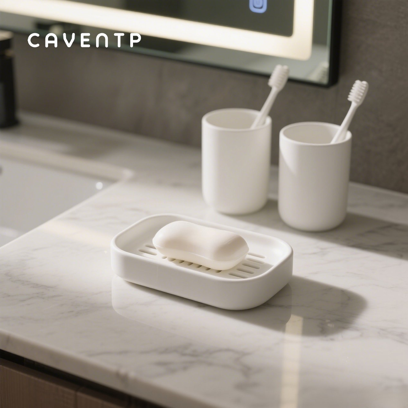 Einfache und großzügige Seifenkiste aus verdicktem Kunststoff im japanischen Stil