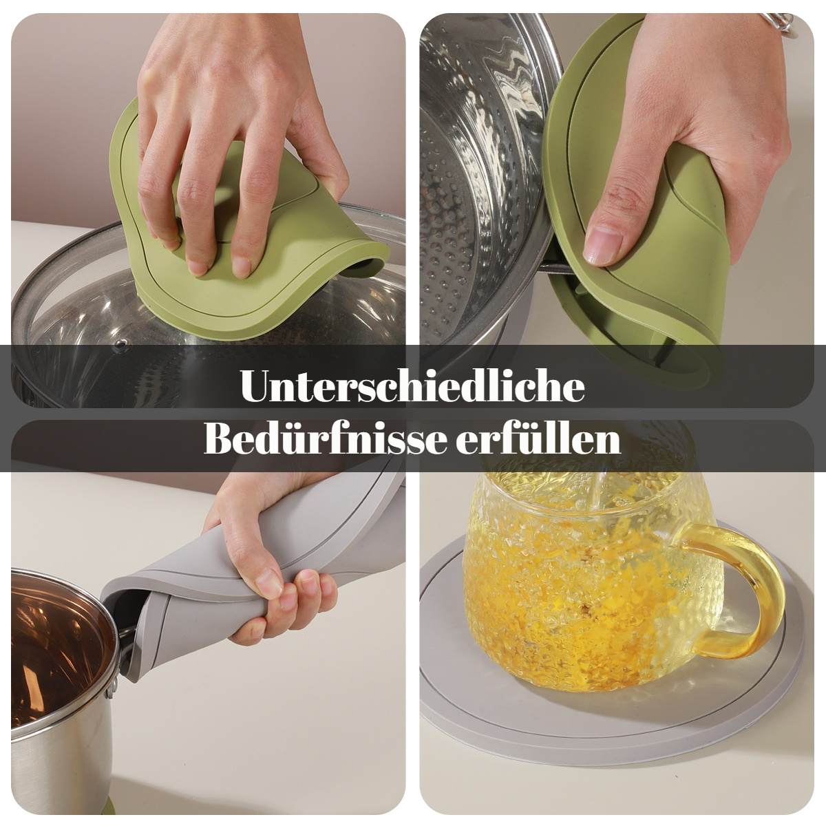 Silikon-Isolierunterlage, Tischset, Topfuntersetzer, Tassen- und Schüsseluntersetzer, hochtemperatur