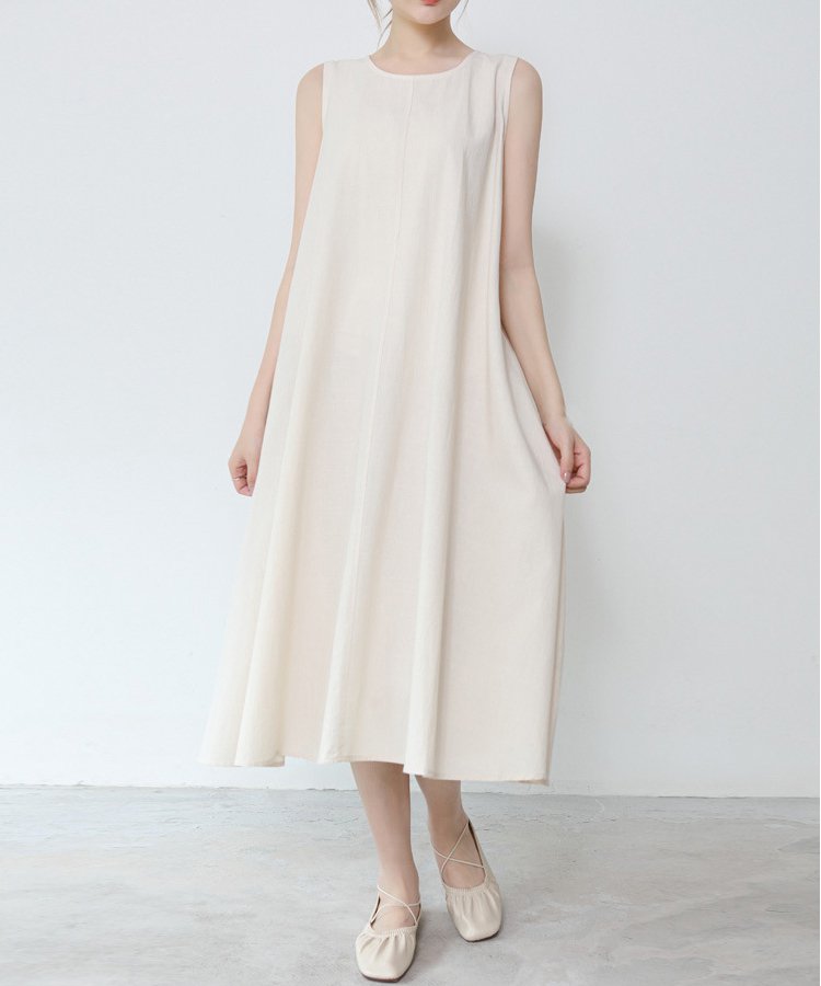 綿麻タンクワンピース