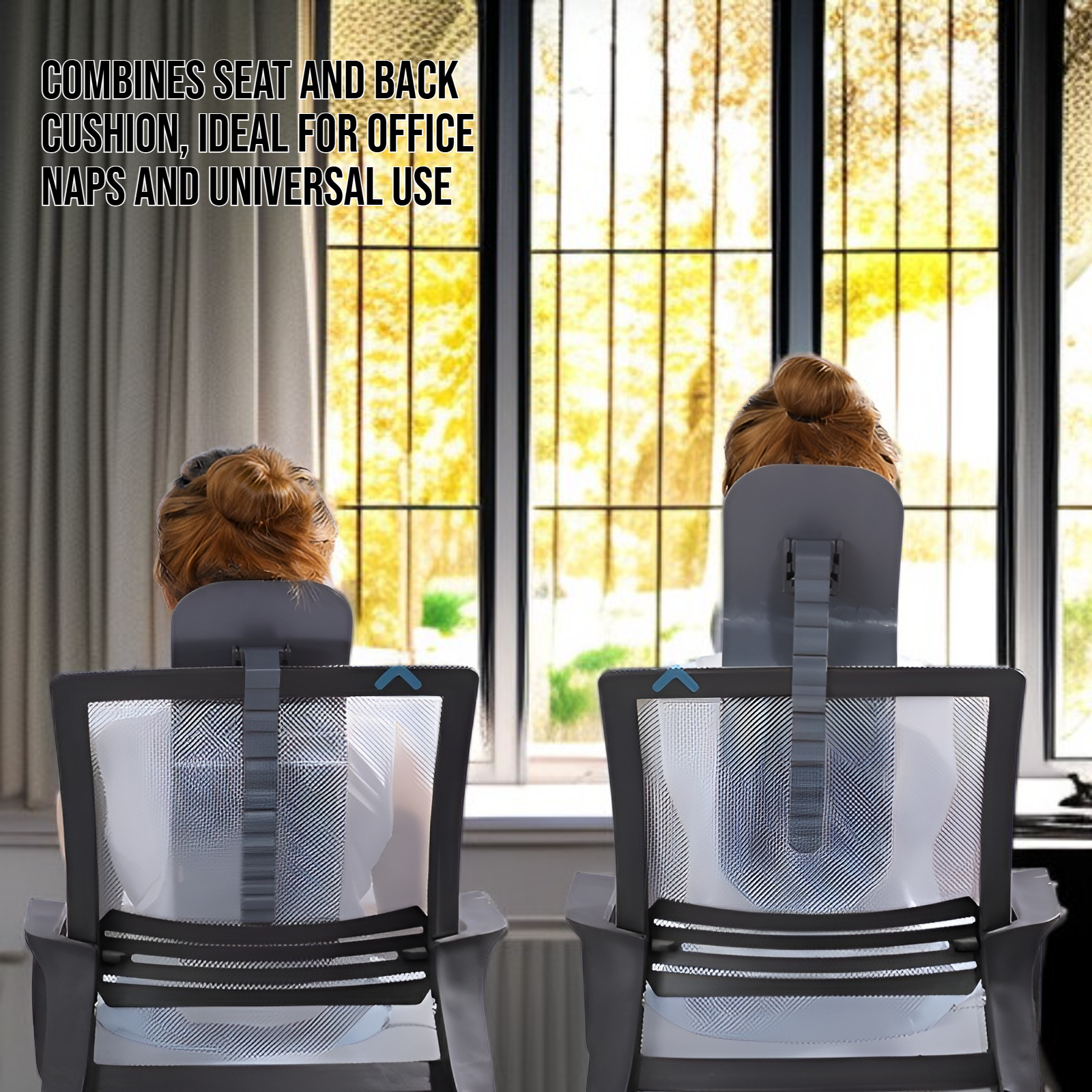 Backrest integrated cushion ideal for office chairs