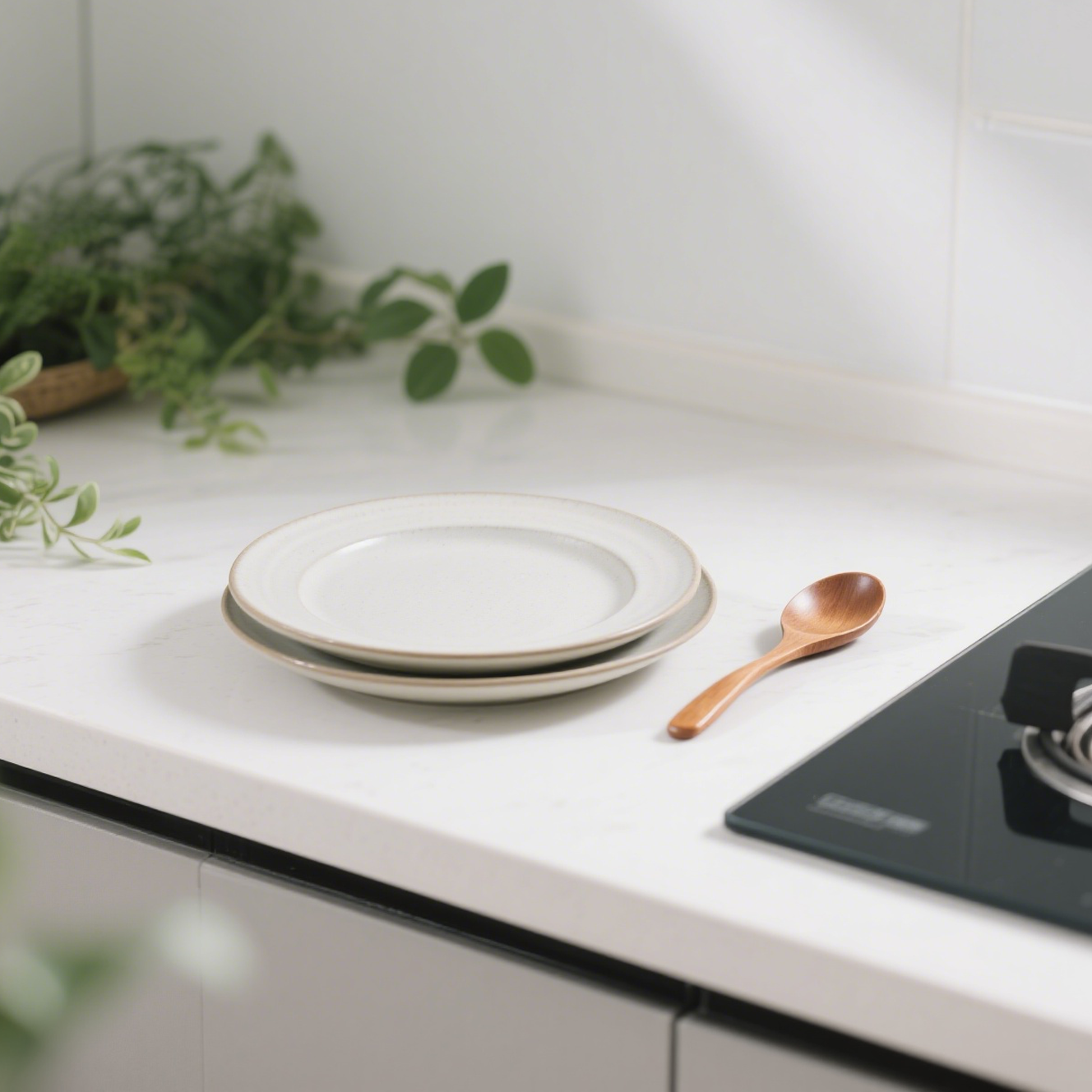 고급스러운 세라믹 재질 접시