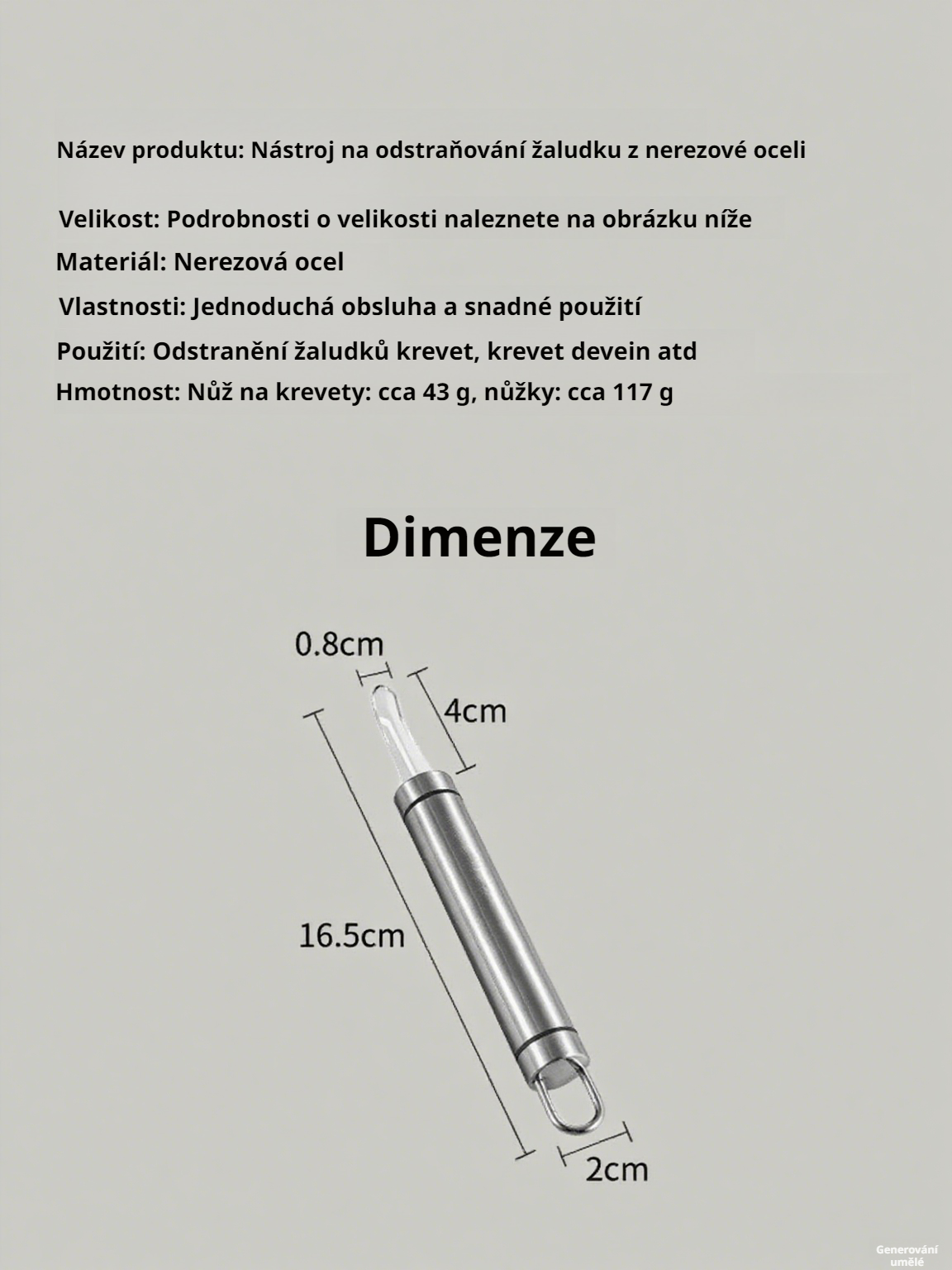  Nerezový škrabka na záda 