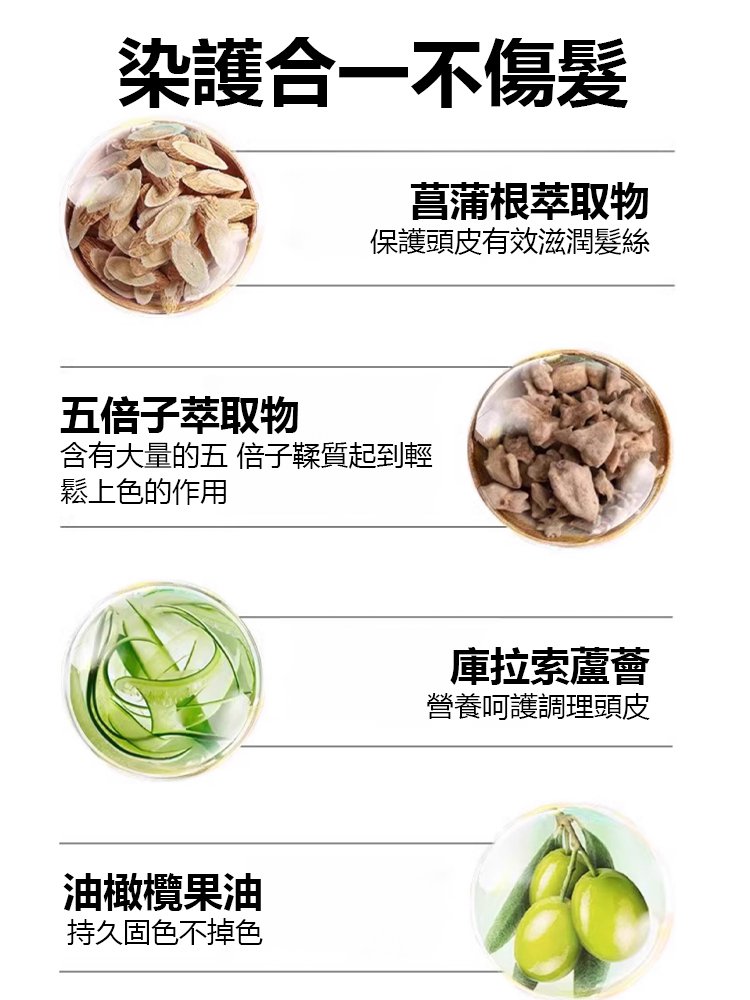 【輕鬆蓋白一梳即黑】智能易梳染植物配方