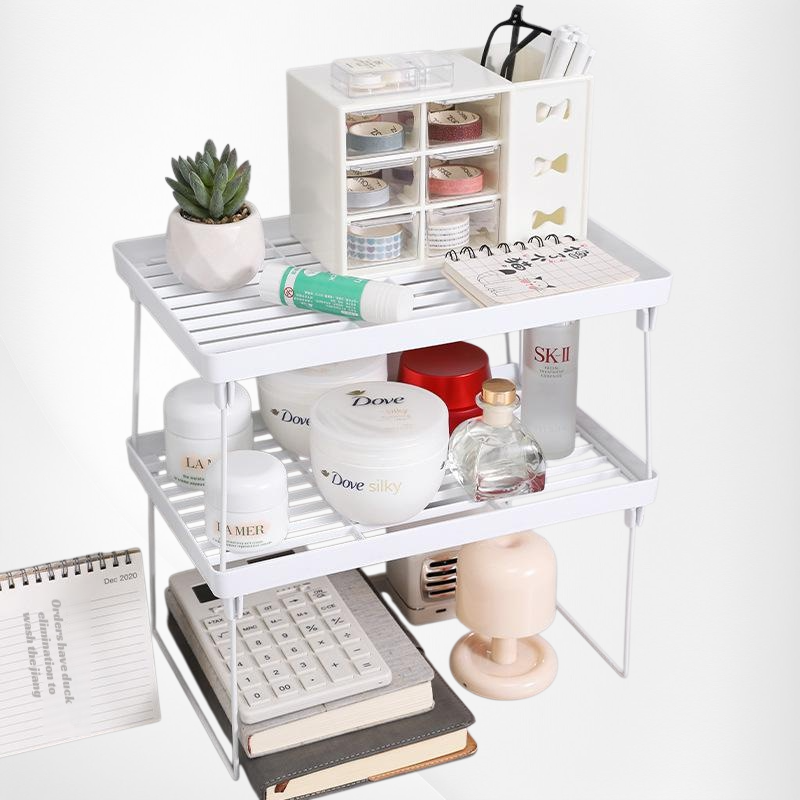 折り畳み式卓上収納ラック バスルームキッチン化粧品雑貨整理ラック