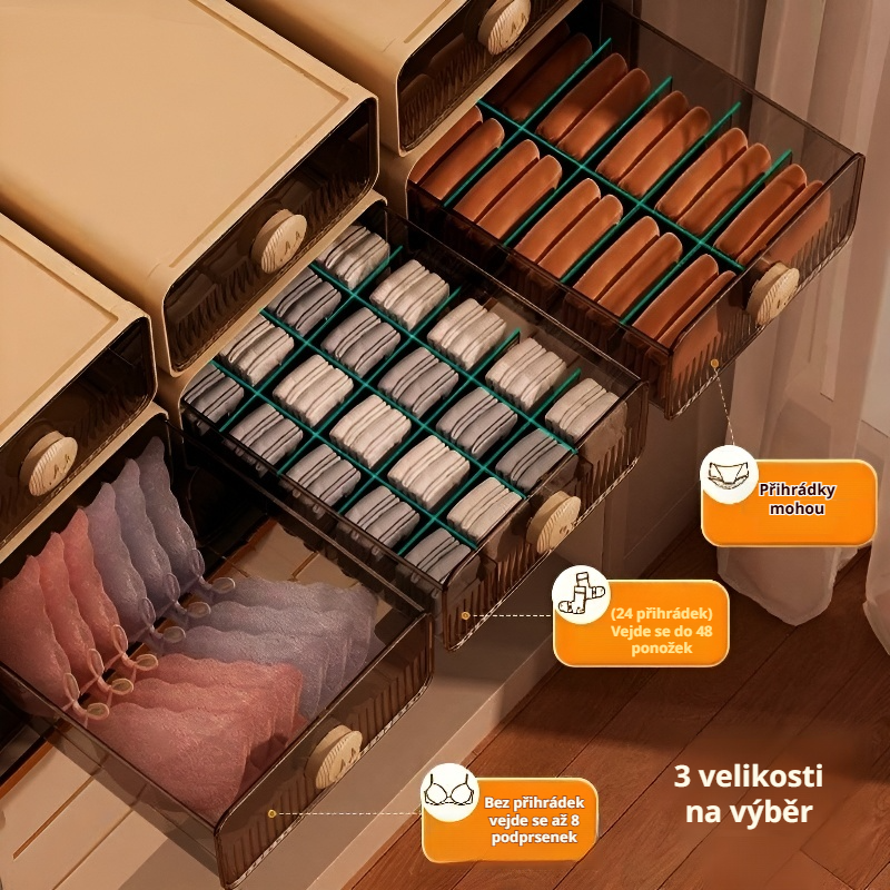  Zásuvkový organizér na oblečení a ponožky