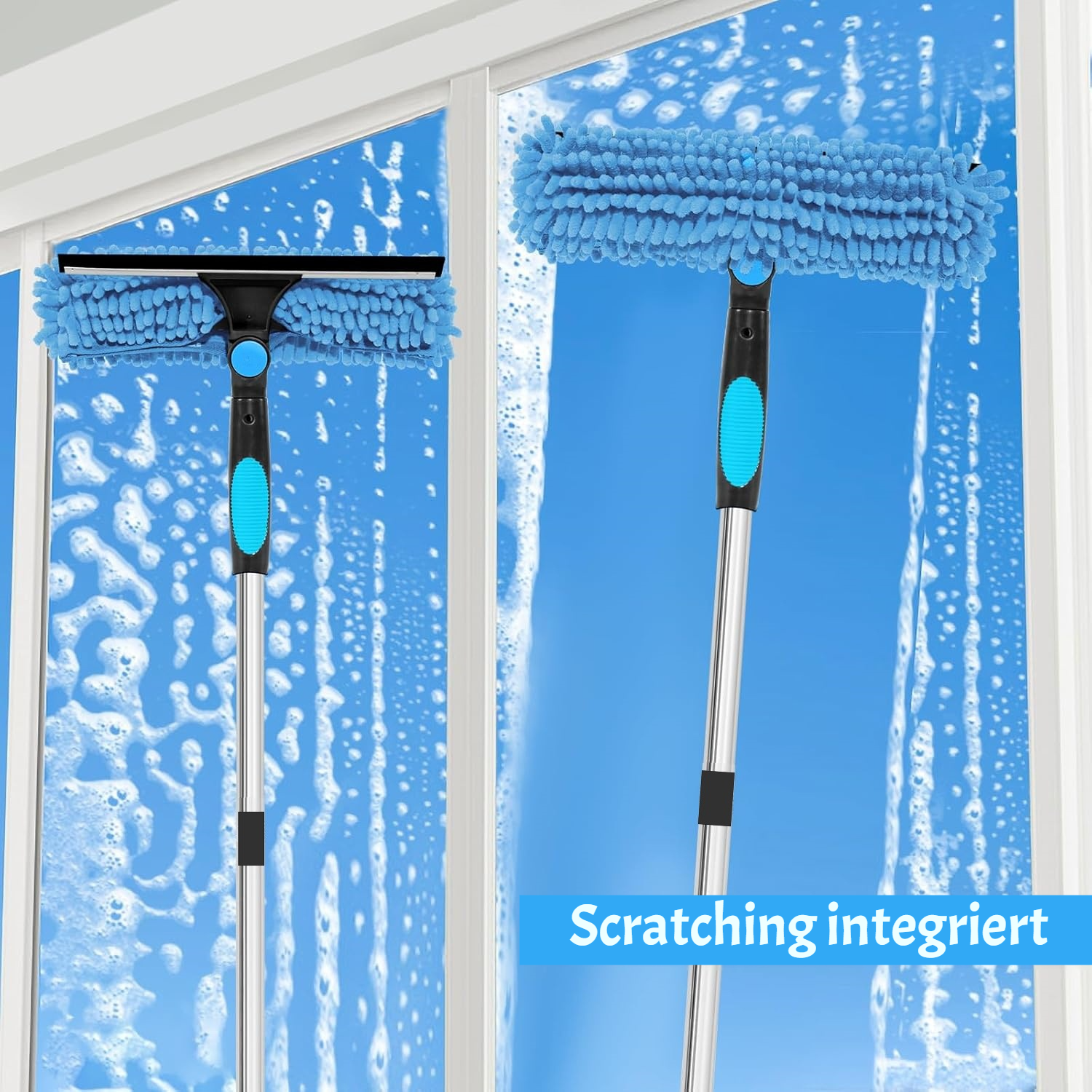 JMY Zwei-in-Eins-Fensterreinigungsschaber Glasreinigung Artefaktreinigung spezielles doppelseitiges 