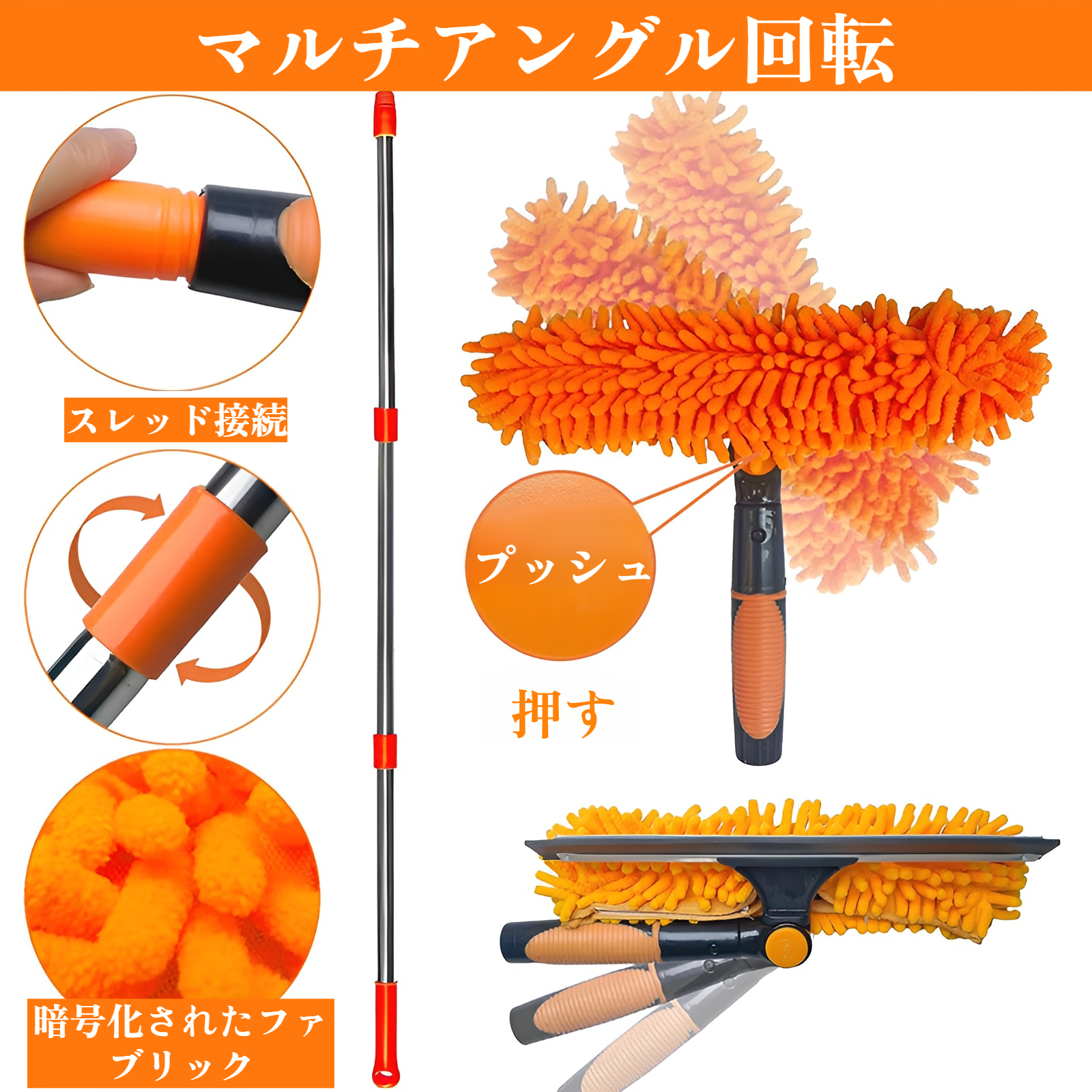 JMY 2 in 1 窓掃除スクレーパー ガラス掃除 遺物掃除 特殊両面高層ガラスワイプ