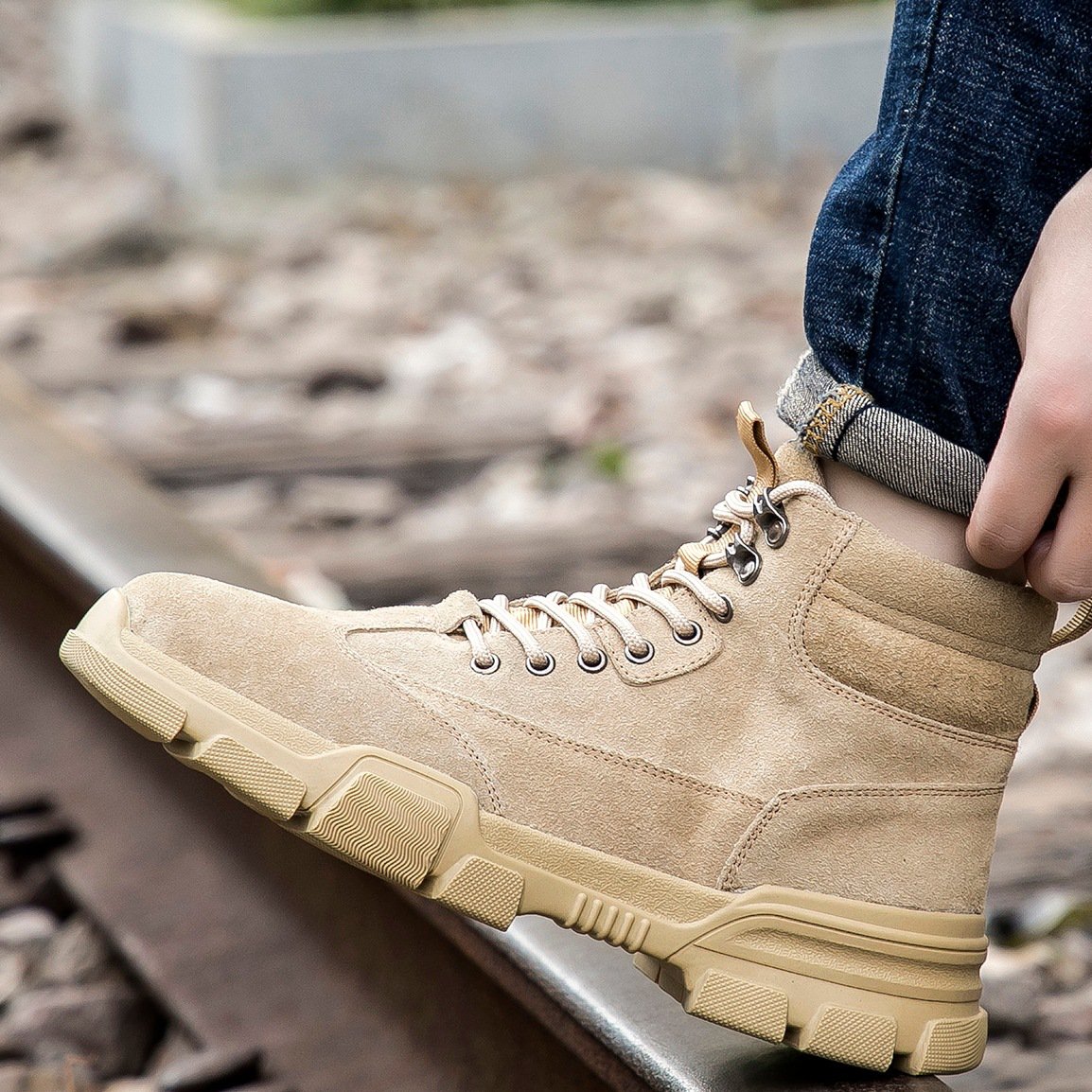 남성용 스웨이드 안전화