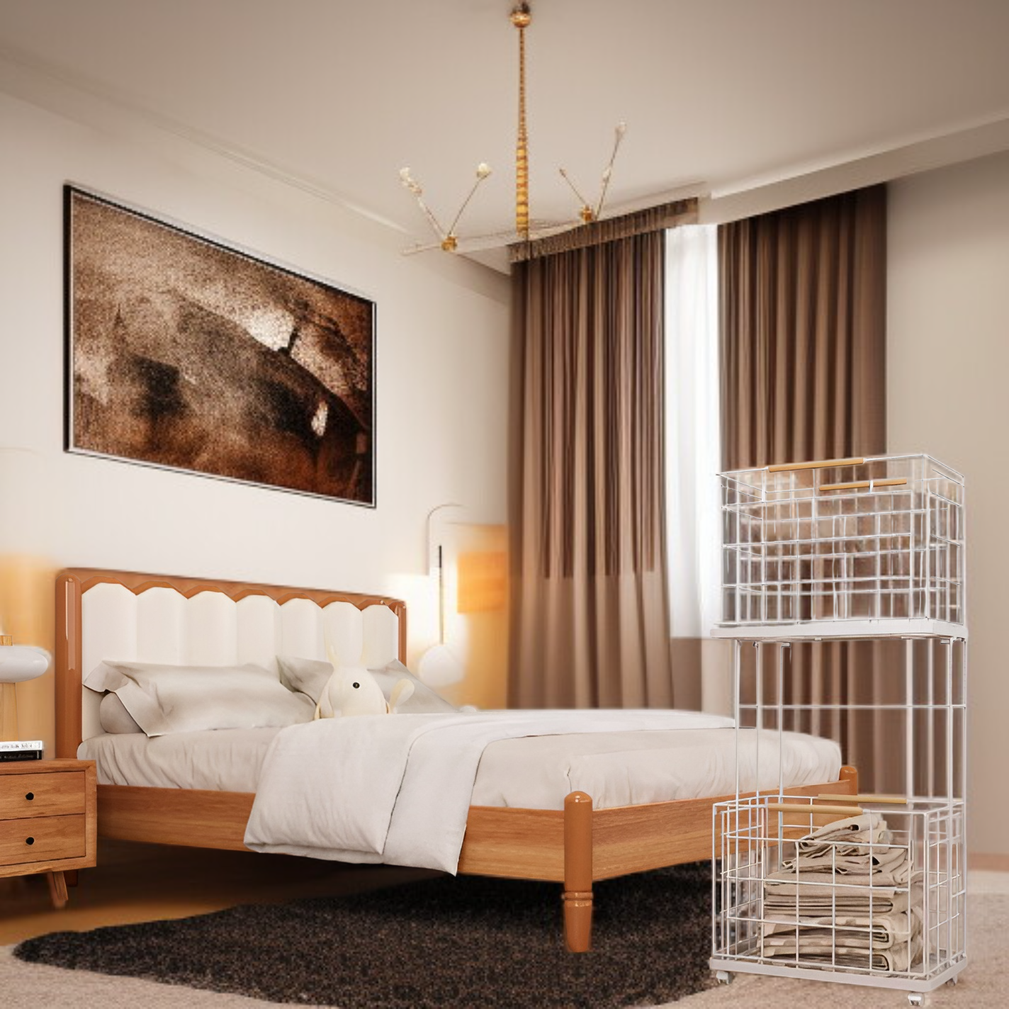 取り外し可能な汚れた衣類収納バスケット 北欧風ホーム 二層汚れた衣類バスケット 家庭用ラック バスルーム 取り外し可能な汚れた衣類収納バスケット ブルー 汚れた衣類