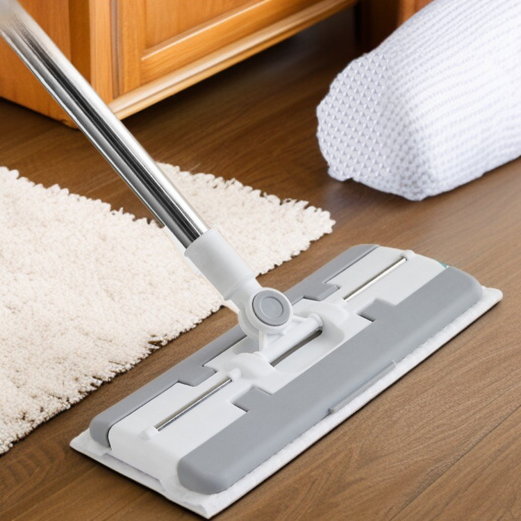 交換可能なハンドフリーモップ ウェット ドライ静電気除塵モップ レイジーモップ ホームクリーニング 交換可能な使い捨てモップ