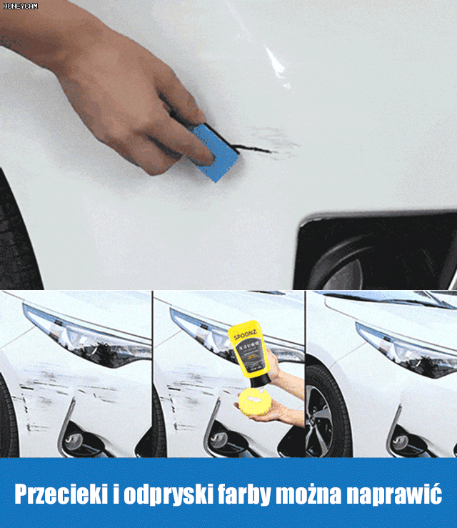 Wosk do szybkiej naprawy zarysowań lakieru samochodowego łatwo usuwa rysy i plamy.