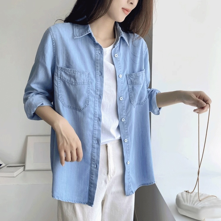 テンセルデニムシャツ