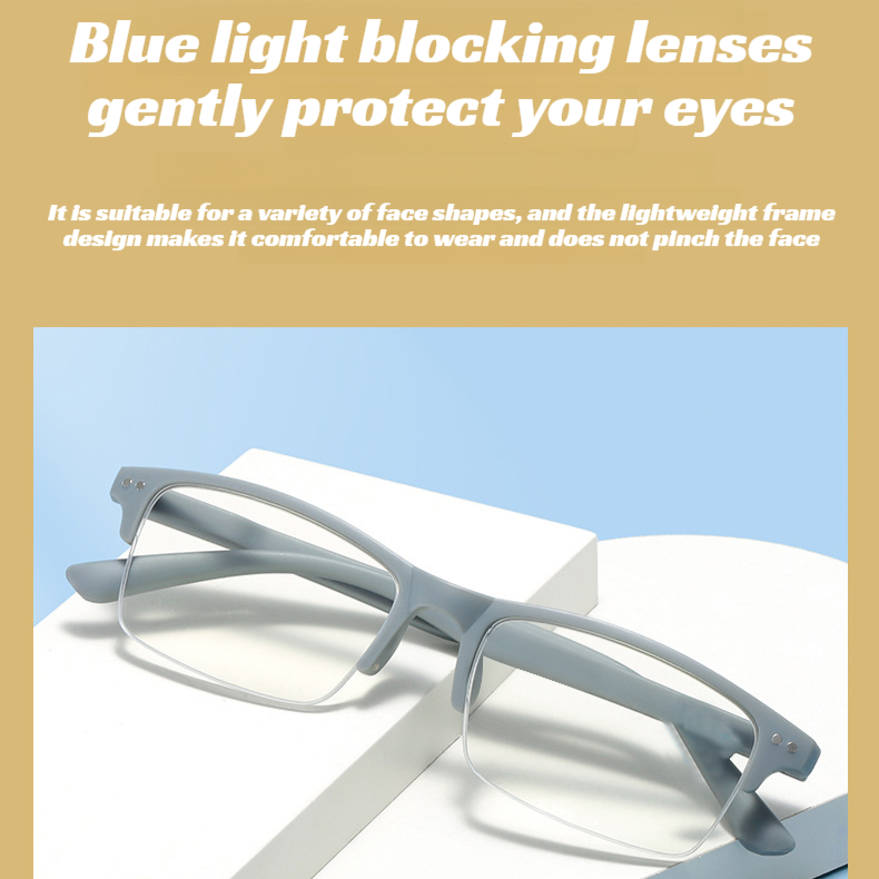 Scene leisure presbyopia preferred half frame antiblue light glasses
