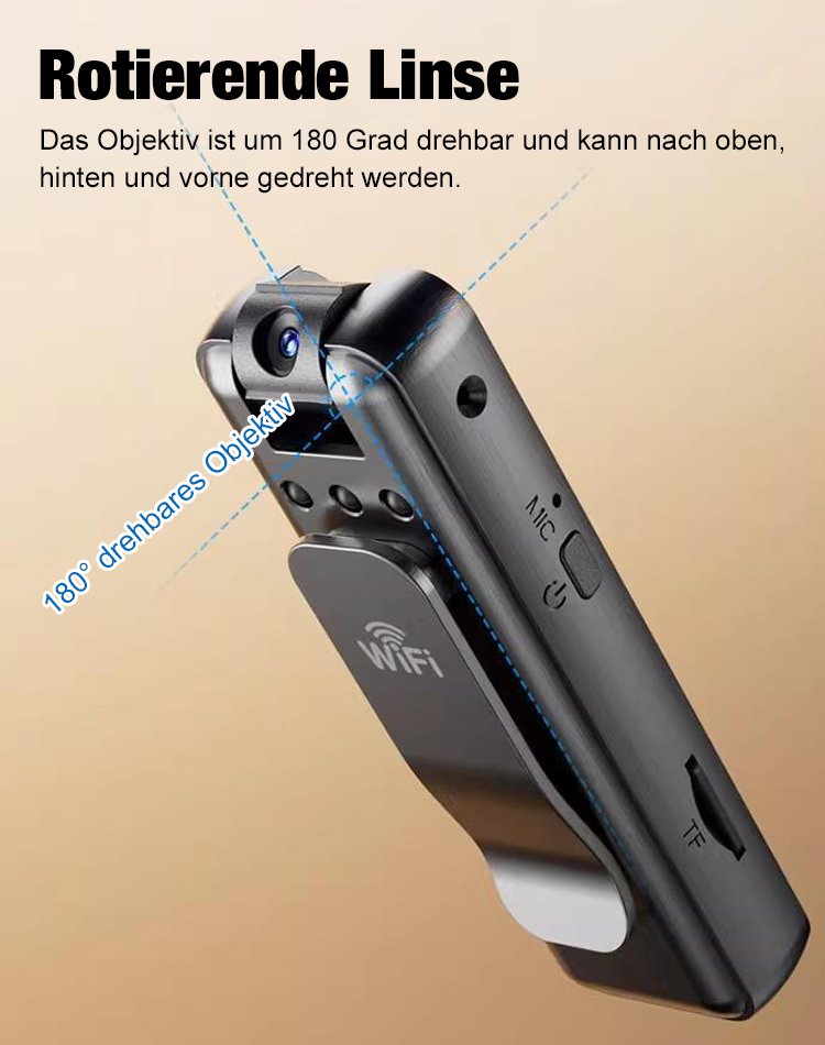 【Mini-Infrarot-Nachtsichtkamera mit extrem langer Standby-Zeit】Überwachung bei Stromausfall möglich