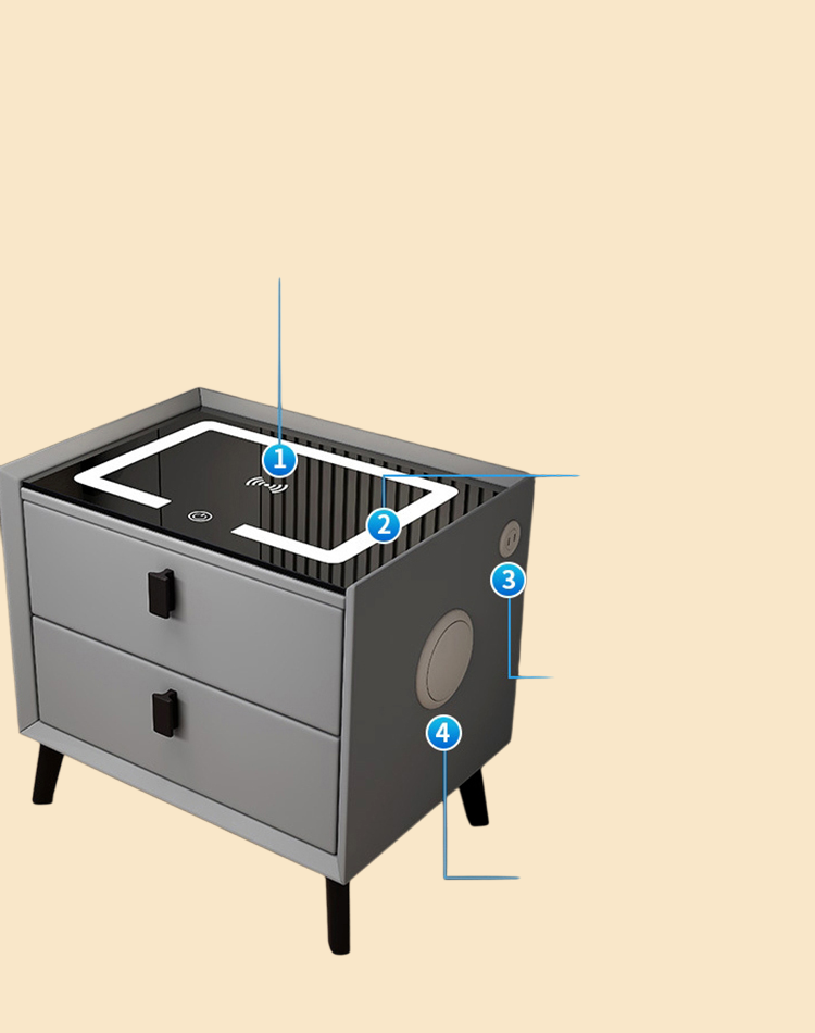 스마트 침대 머릿장 다기능 무선 충전