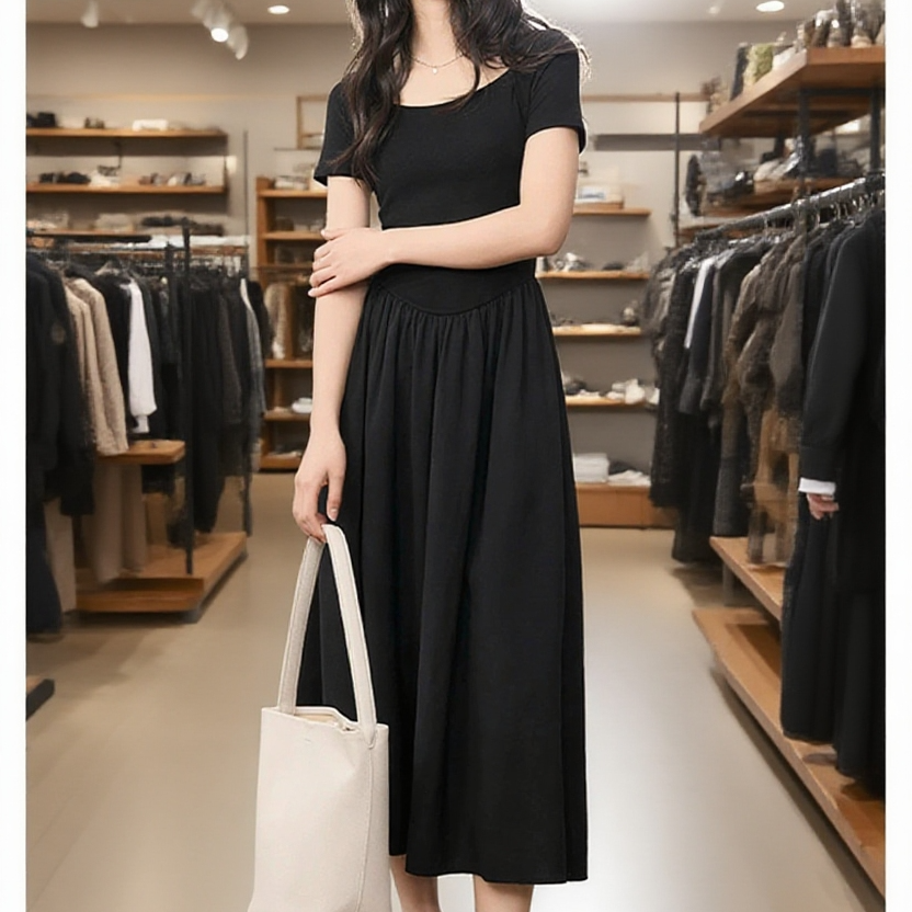 헵번 스타일 여성 원피스 전체 모습