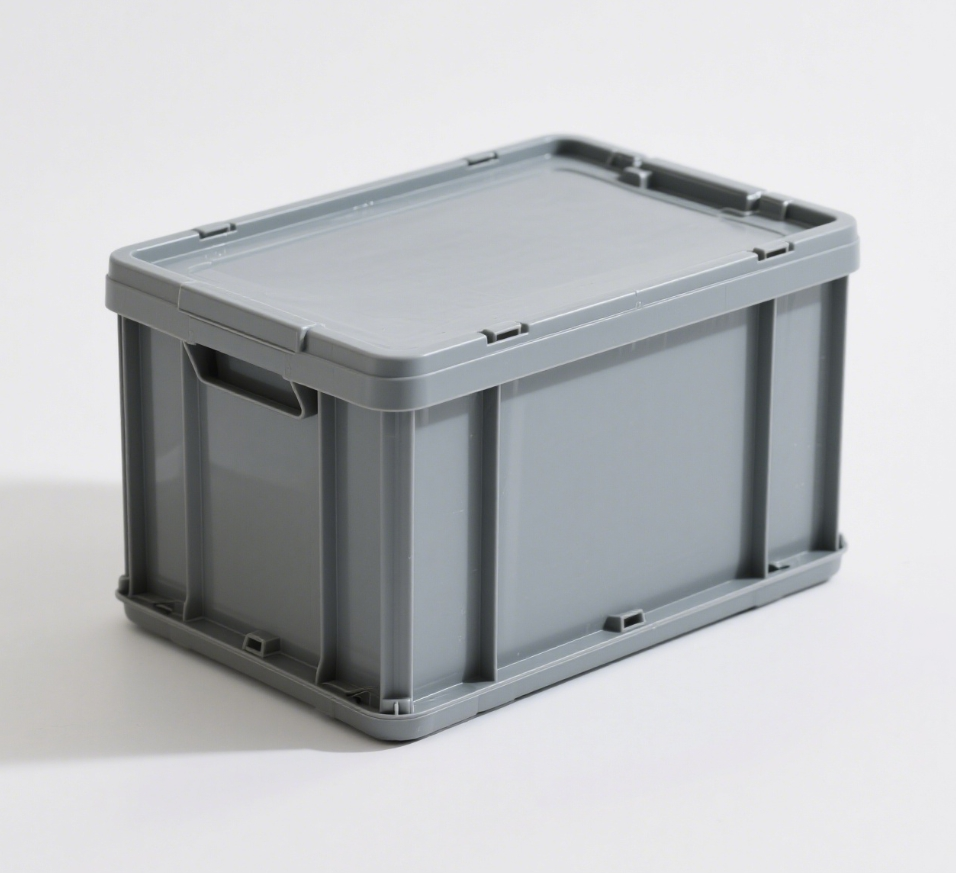 スタッキングプラスチック収納ボックス 蓋付き 耐久性があり、重ねて収納できる容器 安全なハンドル