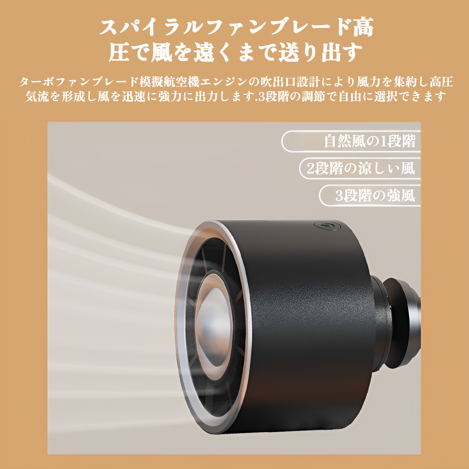 車載USB扇風機 3段階風量調節 車載USBファン 角度調節可能 夏対応 強風量 360°回転 省エネ 静音 小型 USB ファン