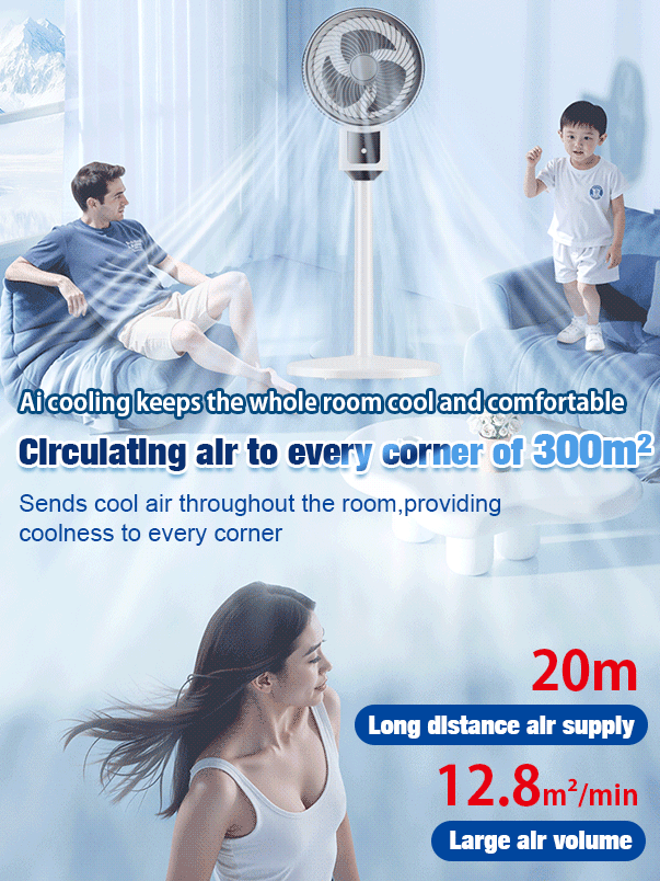 Ultra-quiet floor-standing energy-saving circulation fan