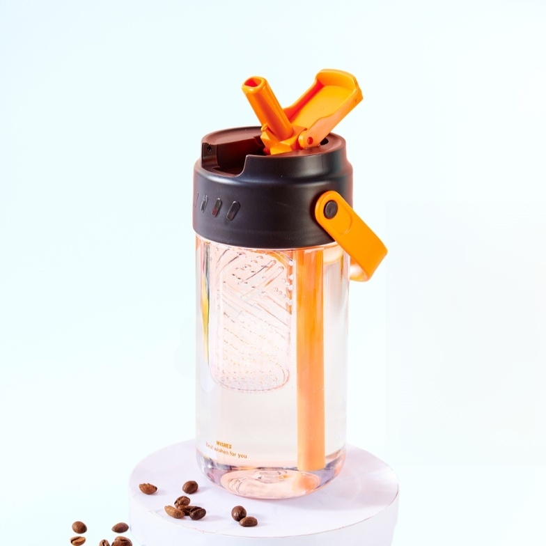 인기 핸들 커피컵 남녀용 스포츠 피트니스 빨대컵