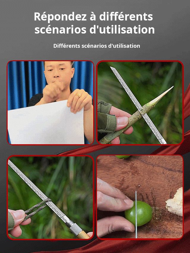 Couteau de défense extérieure avec poinçon intégré