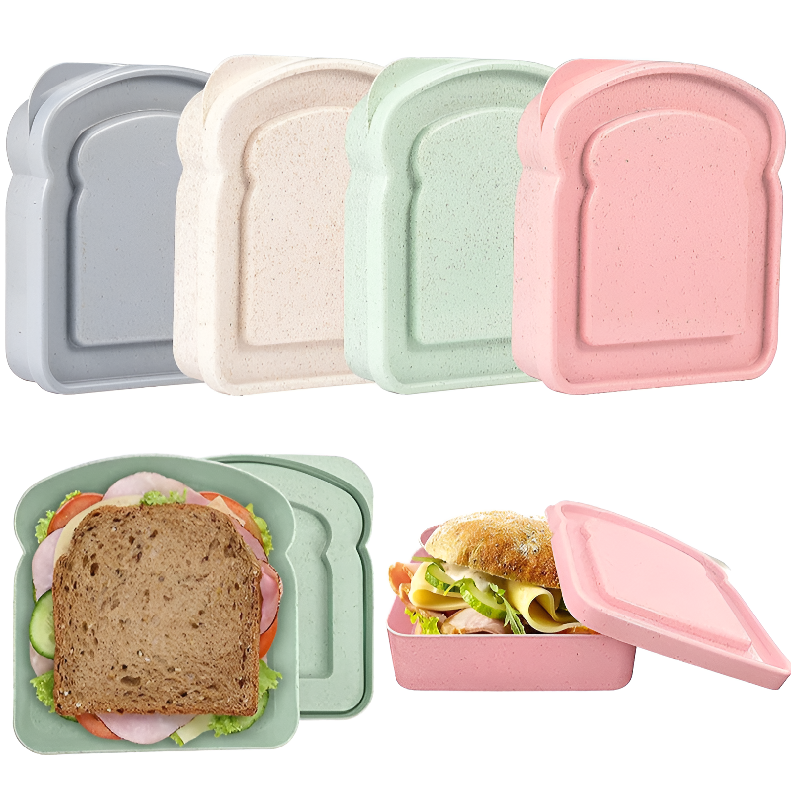 ポータブルトーストパンサンドイッチボックス小麦ストローパンボックス