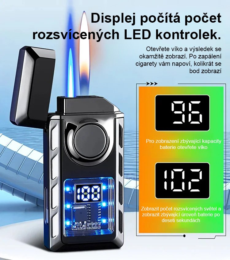 Hlasem ovládaný inteligentní zapalovač odolný proti větru.
