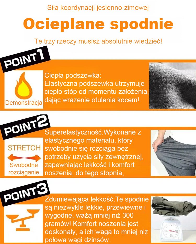 【Ciepło nawet przy -30℃】 Jesienne biznesowe spodnie o prostym kroju