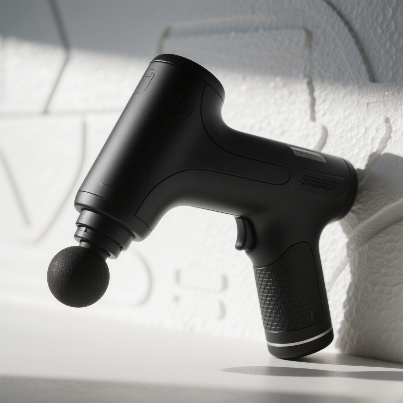 Deep tissue muscle massager with ergonomic handle