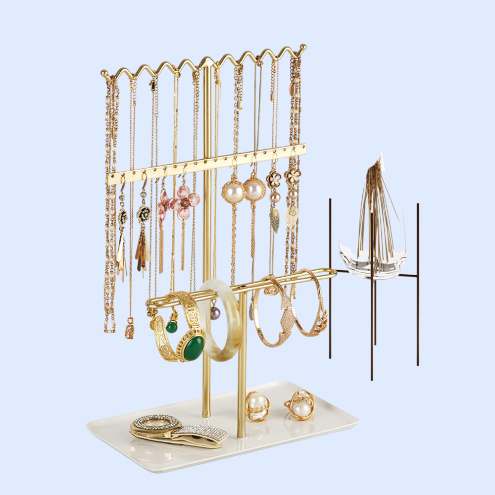 Creative Wave-Shaped Jewelry Display Stand for Multiple Accessories