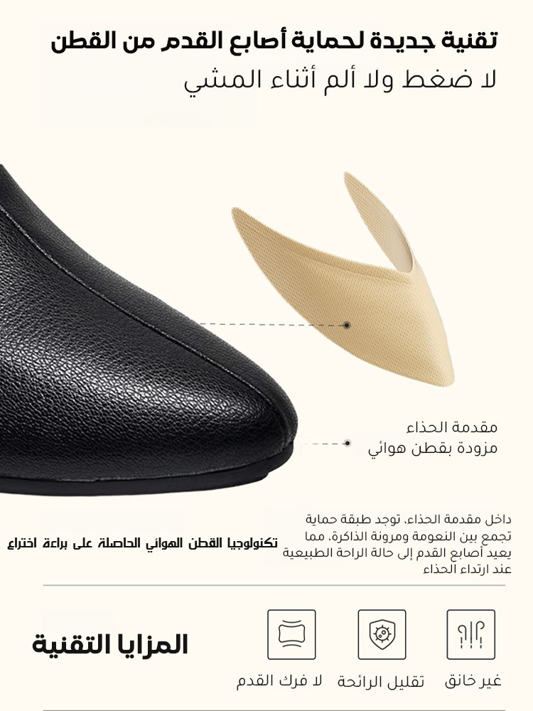 حذاء أنيق بكعب منخفض مع مقدمة مدببة