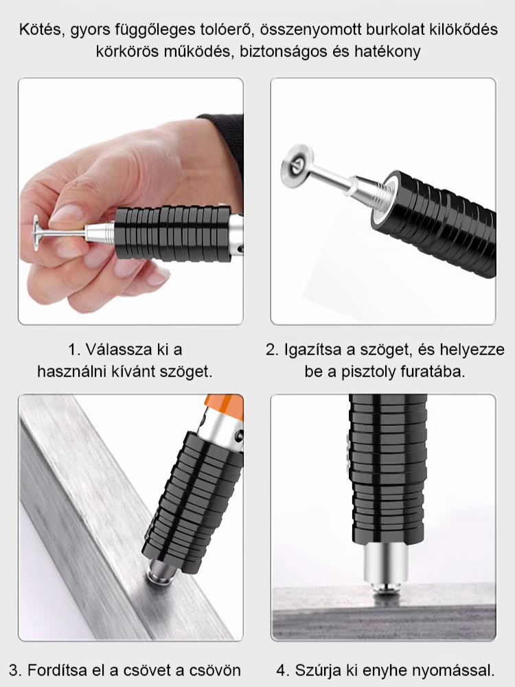 Kézi hangtompítós szögbelövő pisztoly